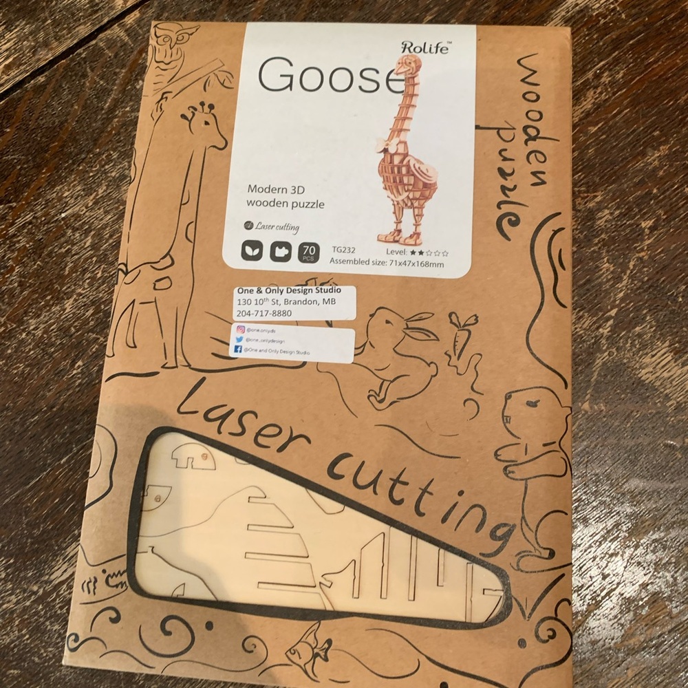 Free Add on! Goose Wooden 3D Puzzle